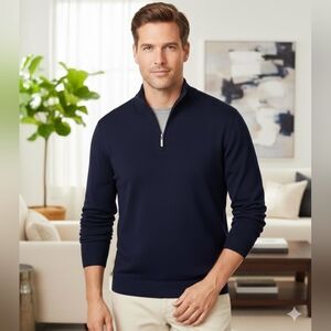 Club Room Mens Merino Wool Quarter Zip Sweater